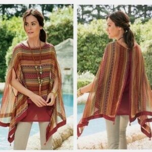 Soft Surroundings Multicolor Striped Poncho
